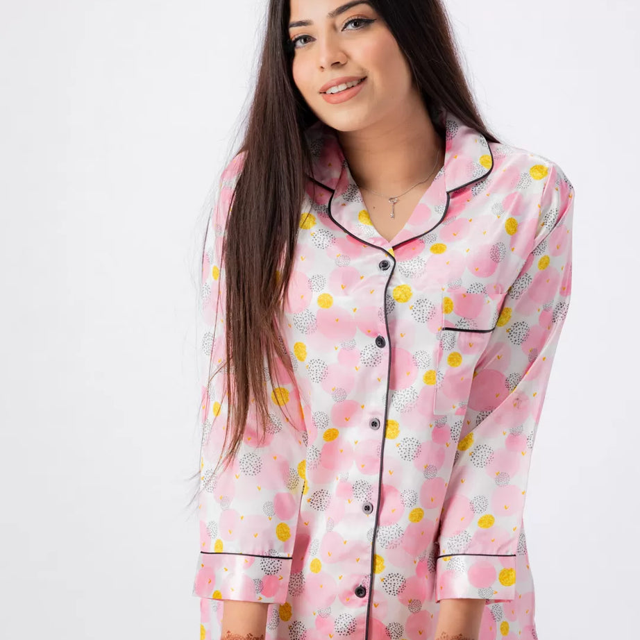 Valerie lounging Gorgeous satin fabric comes with a natural sheen and feel silky on your skin. Feel cute and sensual while staying comfortable putting - Oshi.pk - Buy & Sell Online