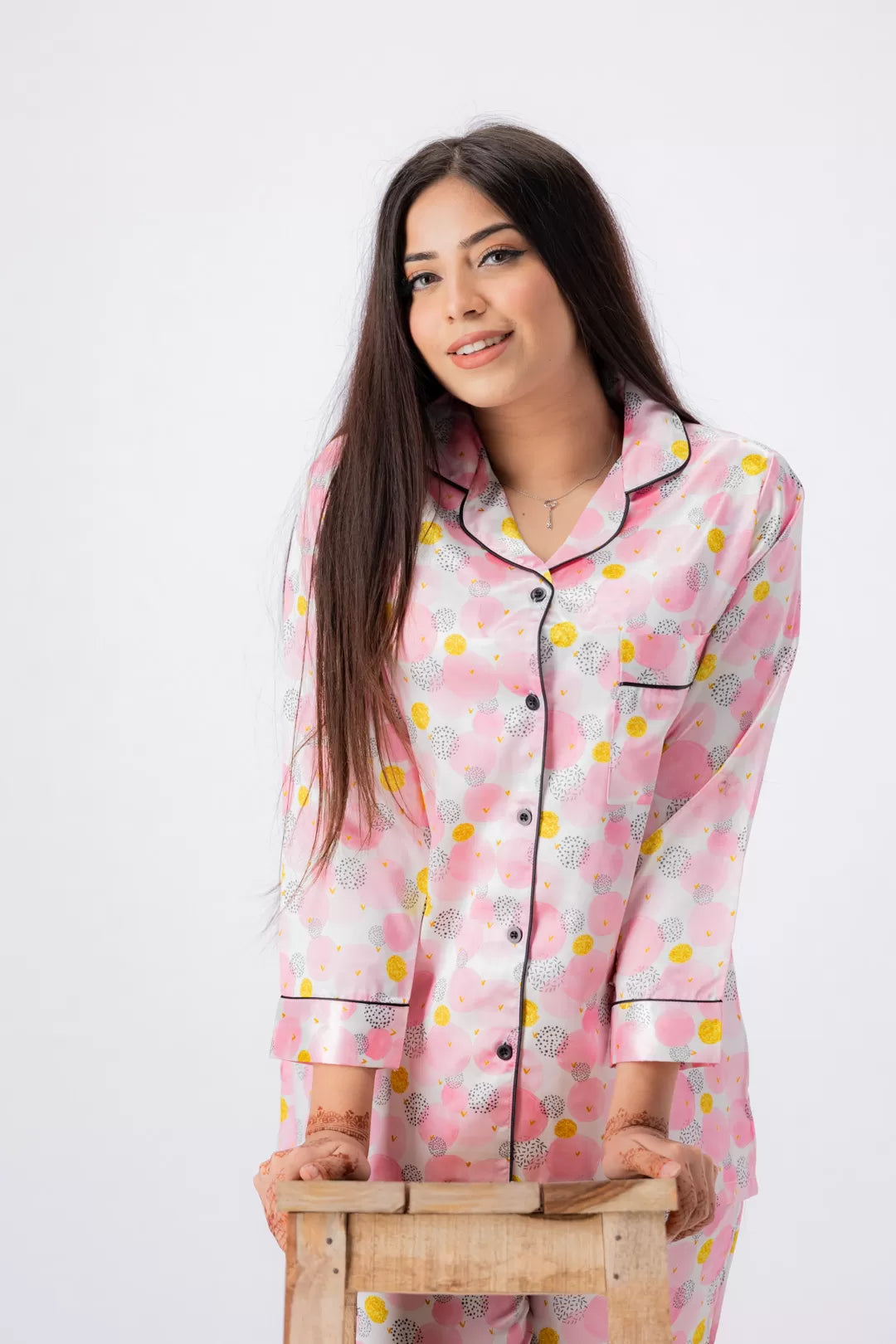 Valerie lounging Gorgeous satin fabric comes with a natural sheen and feel silky on your skin. Feel cute and sensual while staying comfortable putting - Oshi.pk - Buy & Sell Online