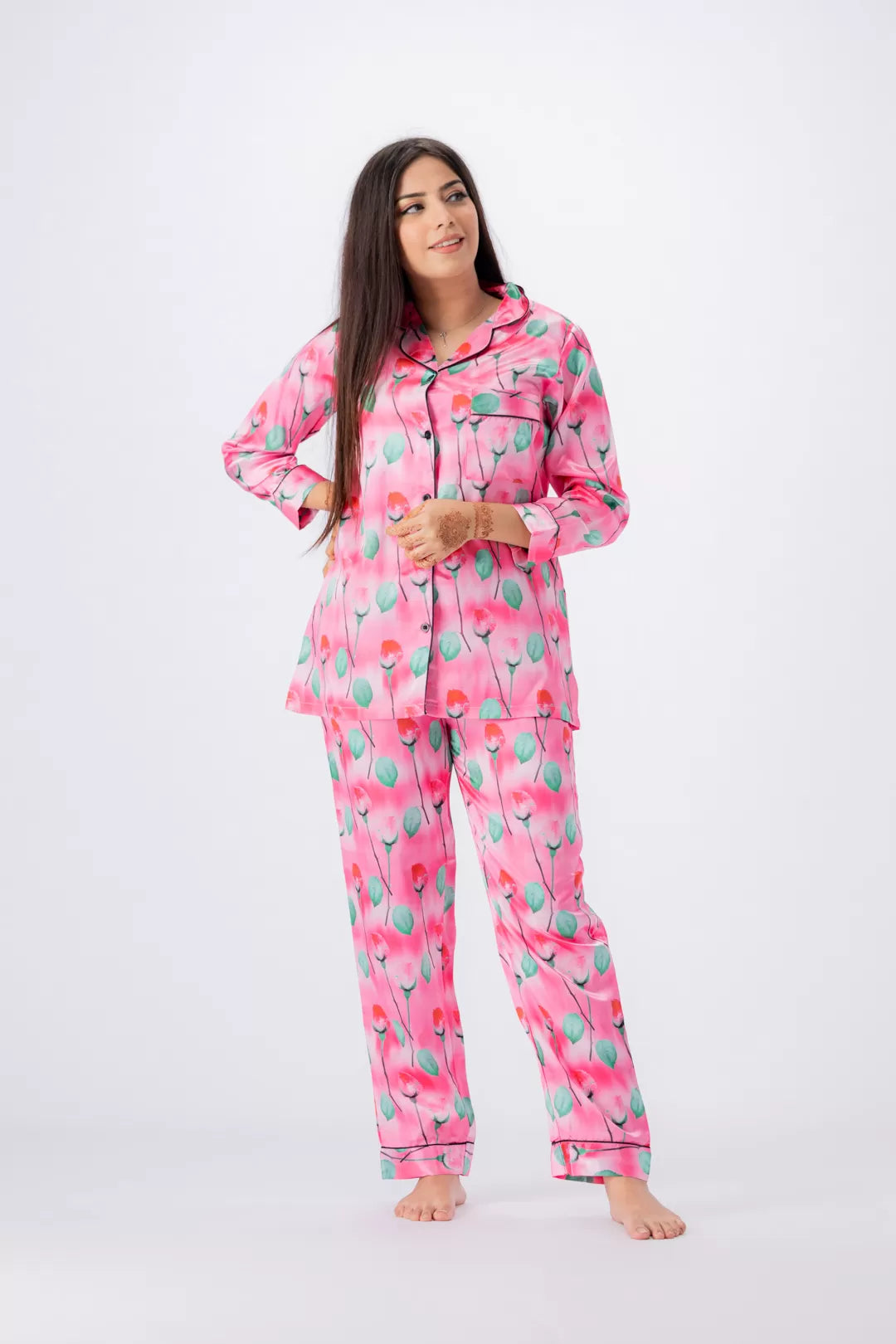 Valerie lounging Gorgeous satin fabric comes with a natural sheen and feel silky on your skin. Feel cute and sensual while staying comfortable putting - Oshi.pk - Buy & Sell Online