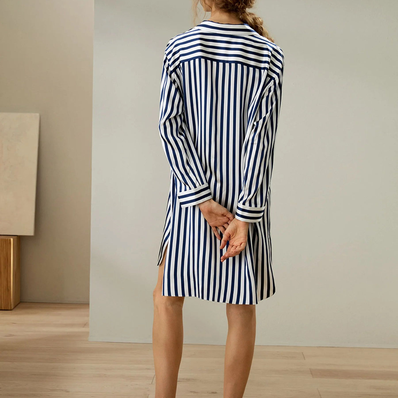 ValerieNight dress for women Nightwear Stripe Night Shirt has a relaxed and feels Cool and Smooth Sleepwear For Women (Studio By Arj) - Oshi.pk - Buy & Sell Online