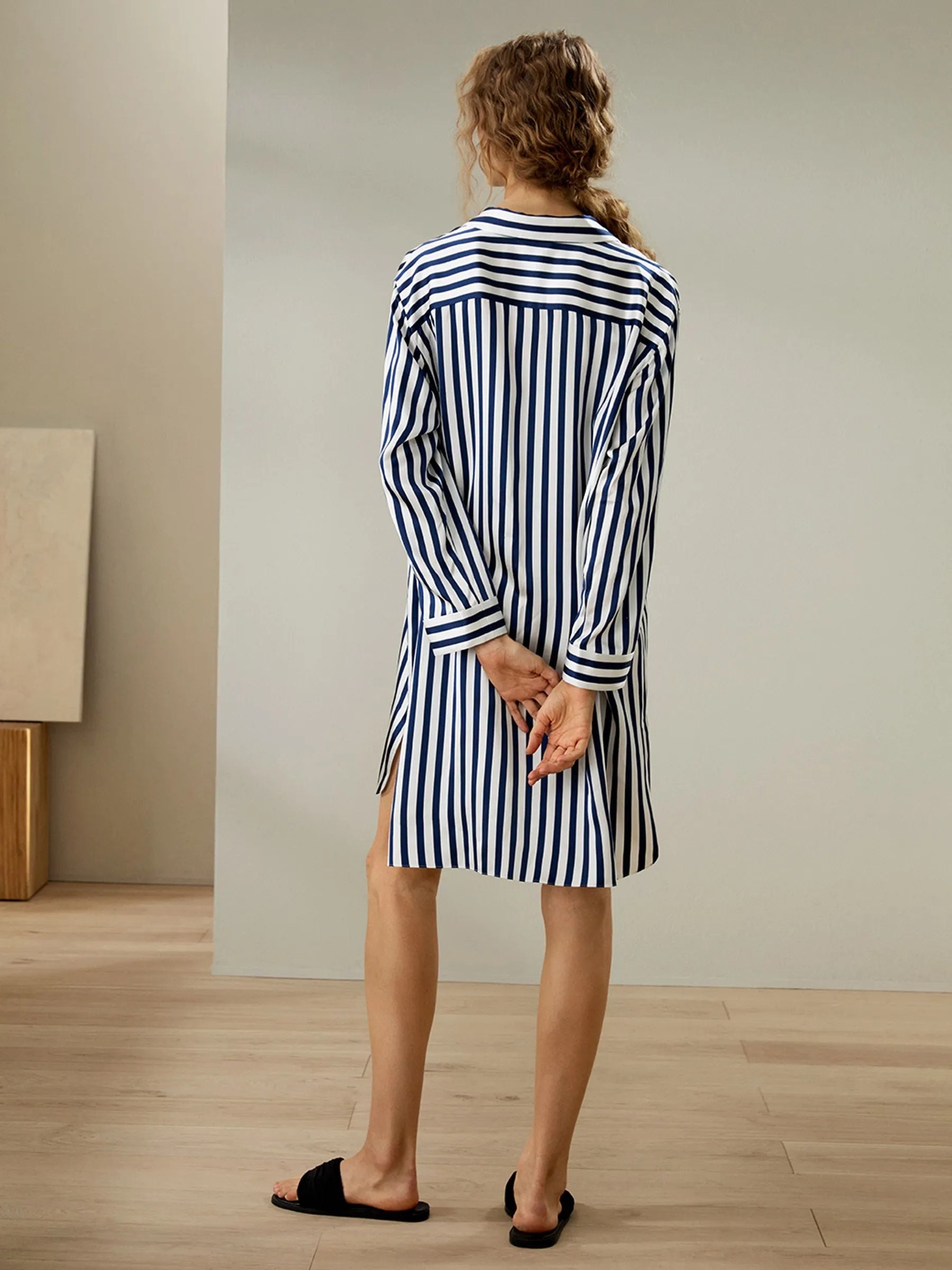 ValerieNight dress for women Nightwear Stripe Night Shirt has a relaxed and feels Cool and Smooth Sleepwear For Women (Studio By Arj) - Oshi.pk - Buy & Sell Online