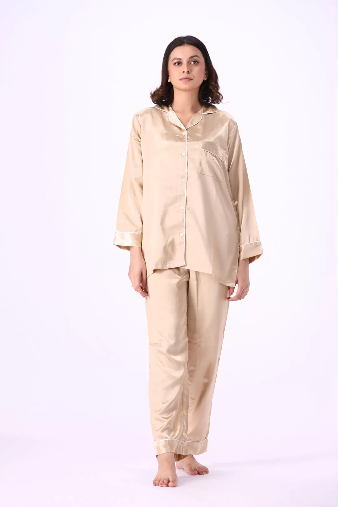 Valerie nightwear Gorgeous satin pajama set. Offering a well-fitting, luxury sleepwear. - Oshi.pk - Buy & Sell Online