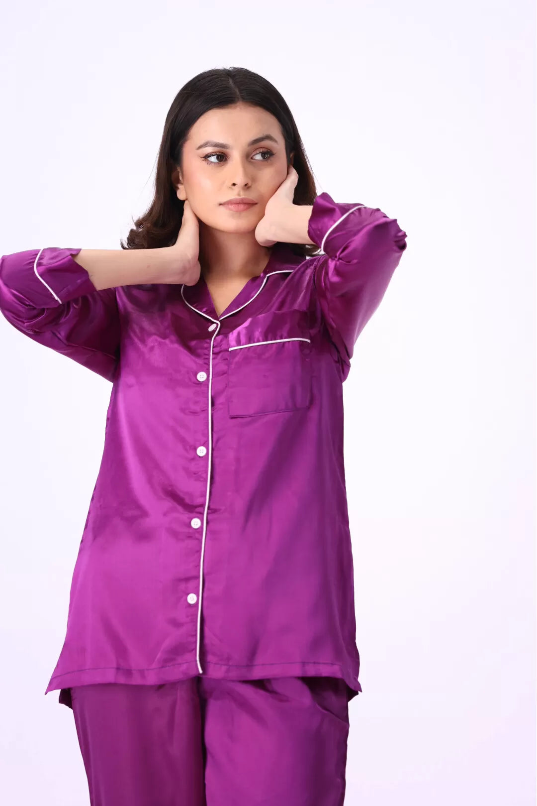 Valerie nightwear Gorgeous satin pajama set. Offering a well-fitting, luxury sleepwear. - Oshi.pk - Buy & Sell Online