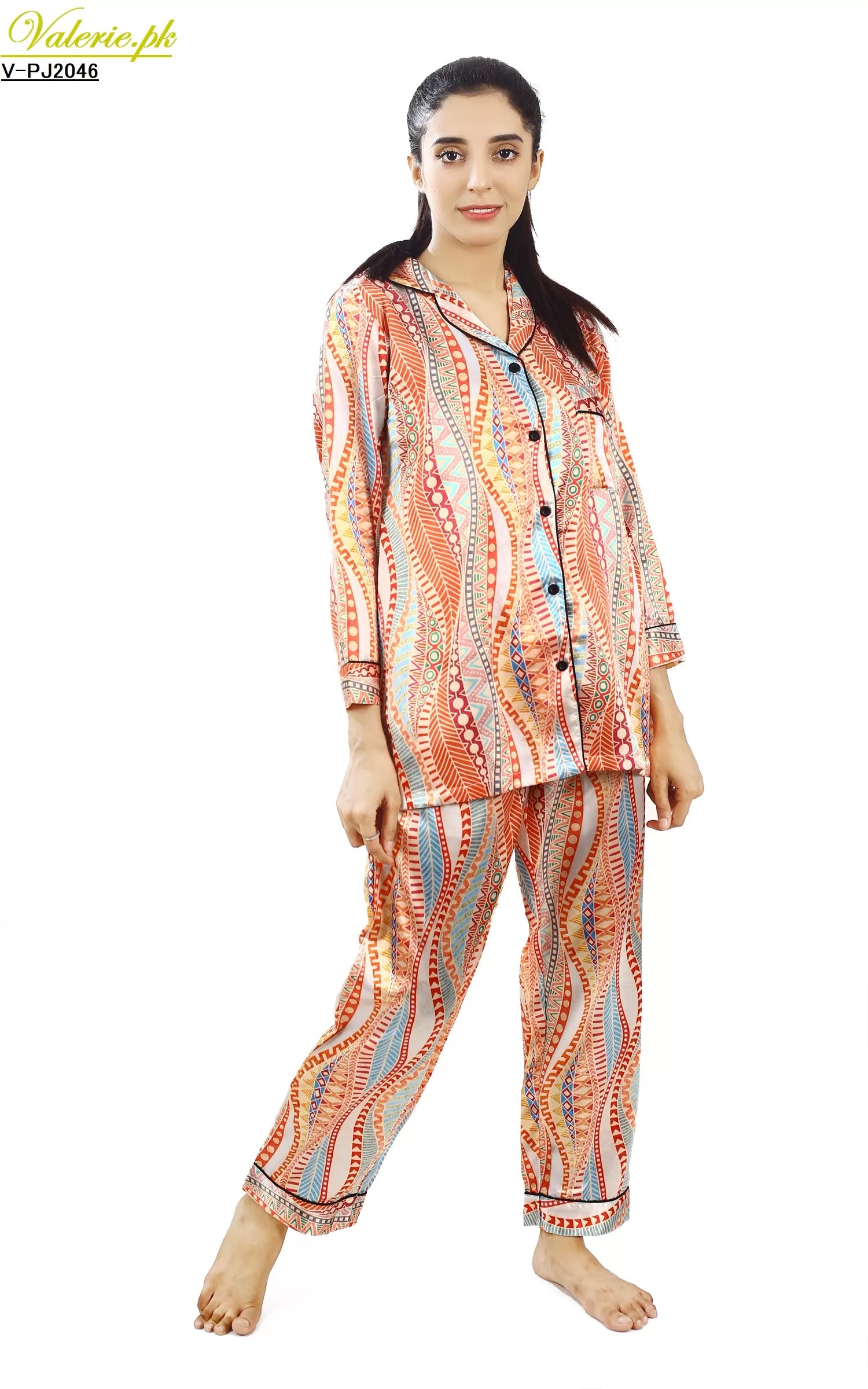 Valerie Nightwear Smoothy Satin Pajama set COMFORTABLE and BREATHABLE