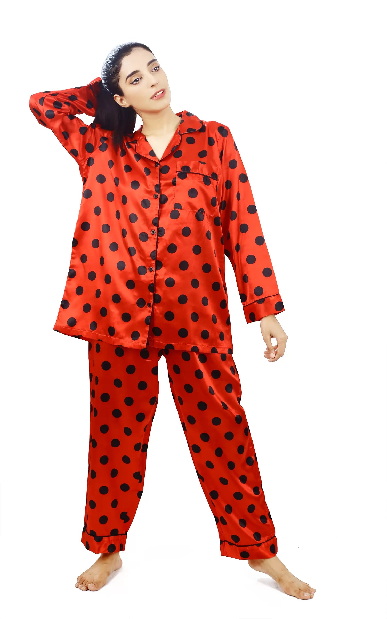 Valerie Nightwear Smoothy Satin Pajama set COMFORTABLE and BREATHABLE