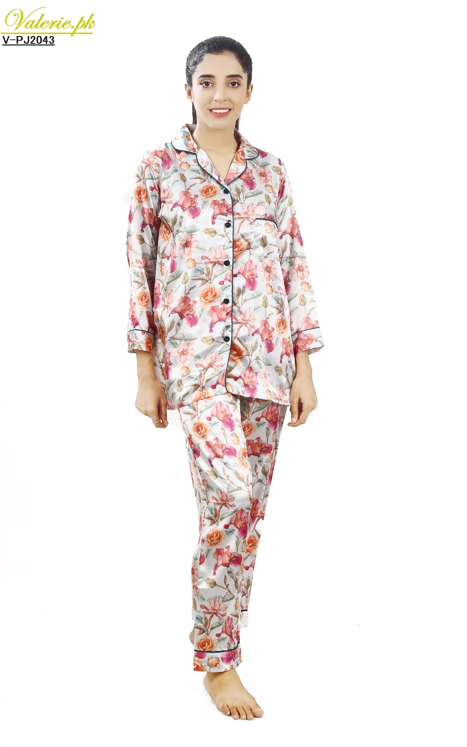 Valerie Nightwear Smoothy Satin Pajama set COMFORTABLE and BREATHABLE