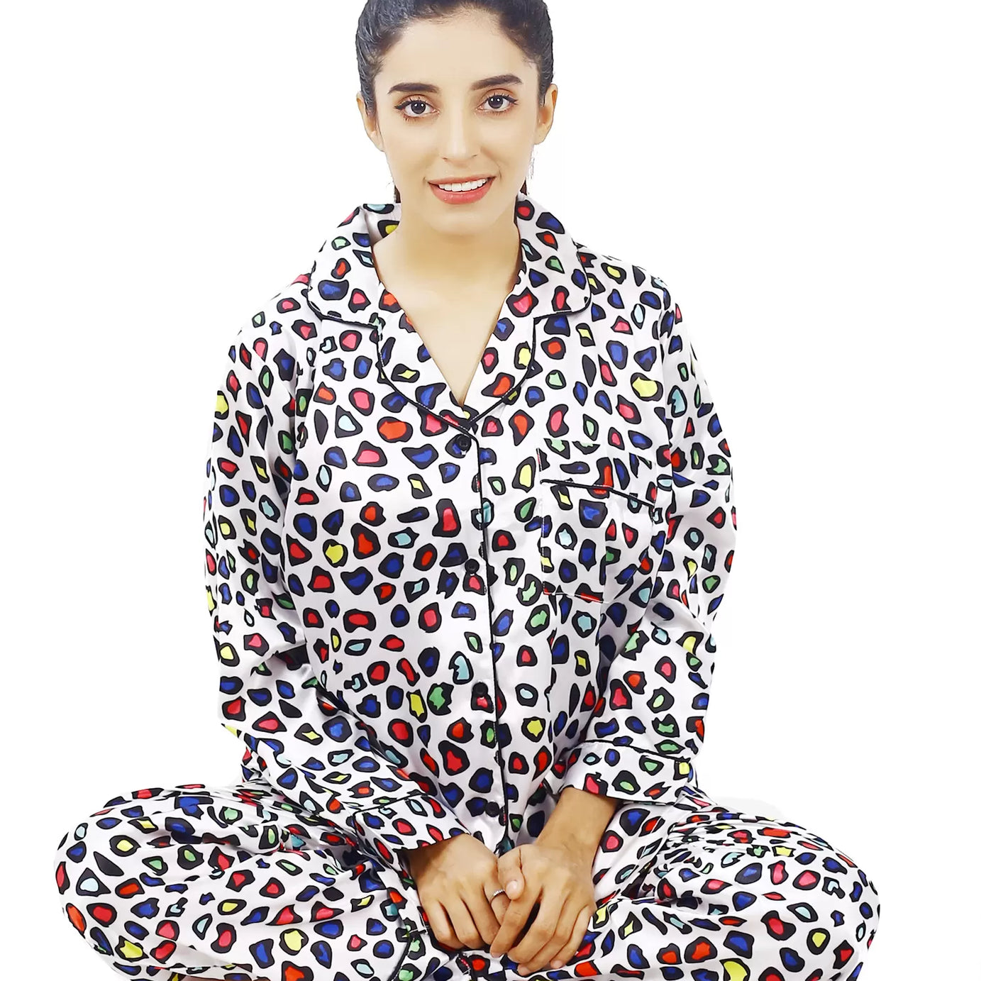 Valerie Nightwear Smoothy Satin Pajama set COMFORTABLE and BREATHABLE