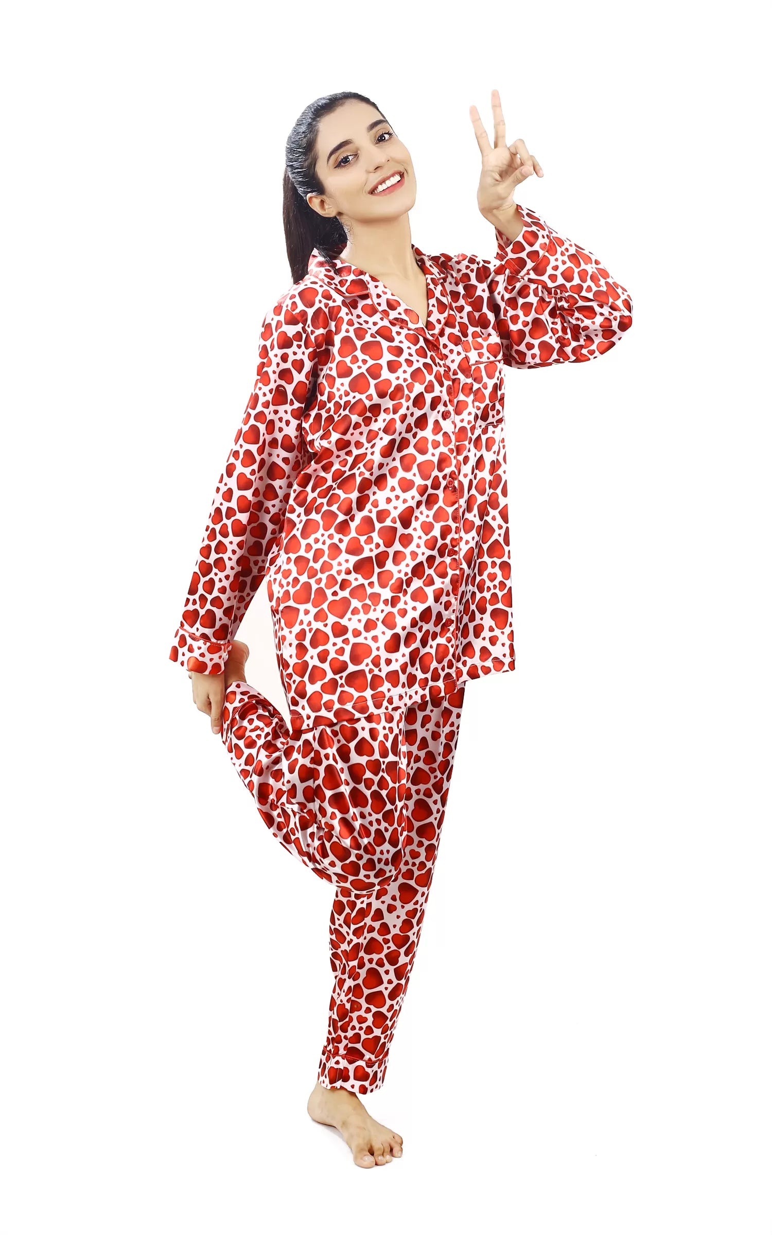 Valerie Nightwear Smoothy Satin Pajama set COMFORTABLE and BREATHABLE - Oshi.pk - Buy & Sell Online