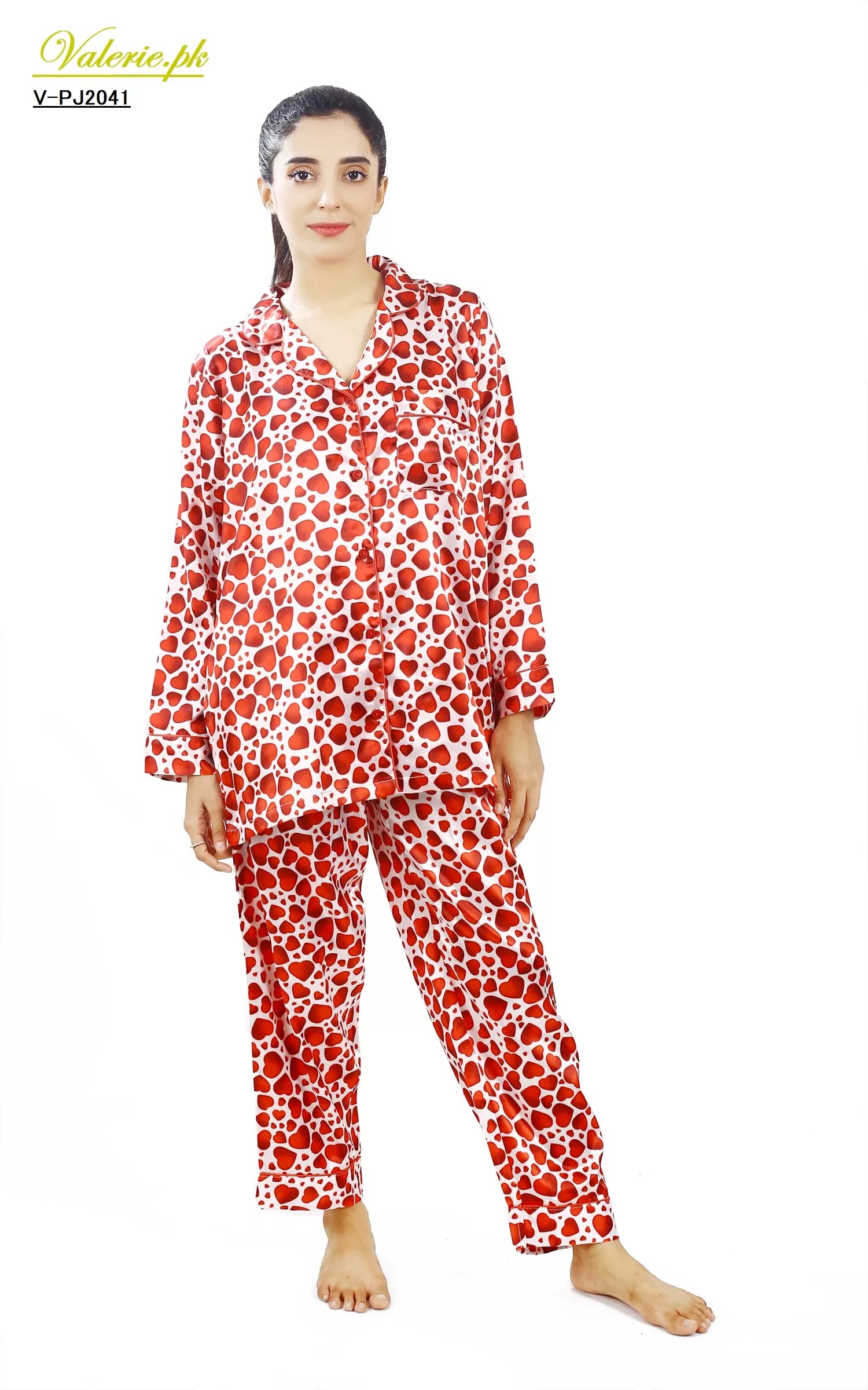 Valerie Nightwear Smoothy Satin Pajama set COMFORTABLE and BREATHABLE - Oshi.pk - Buy & Sell Online