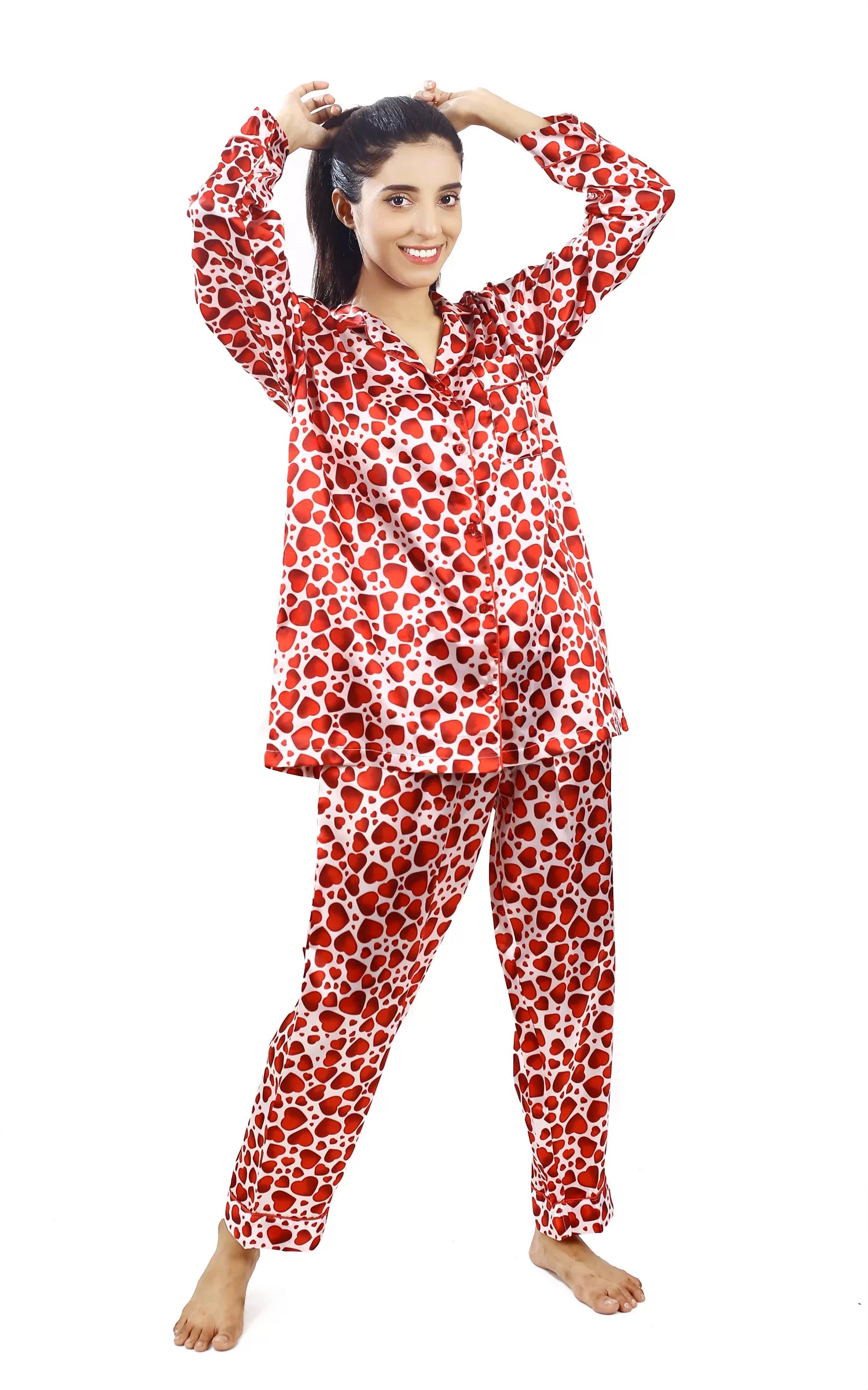 Valerie Nightwear Smoothy Satin Pajama set COMFORTABLE and BREATHABLE - Oshi.pk - Buy & Sell Online