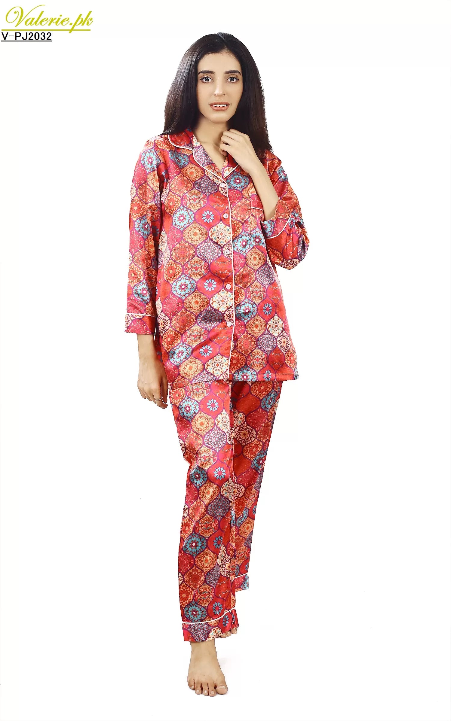 Valerie Nightwear Smoothy Satin Pajama set COMFORTABLE and BREATHABLE