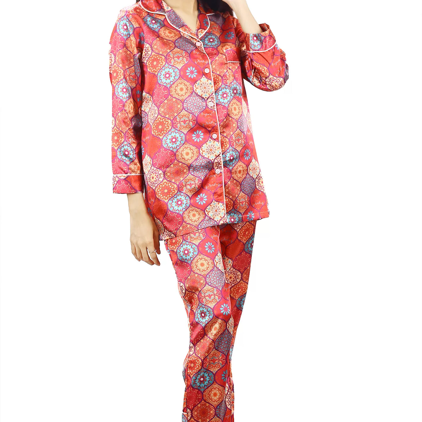 Valerie Nightwear Smoothy Satin Pajama set COMFORTABLE and BREATHABLE