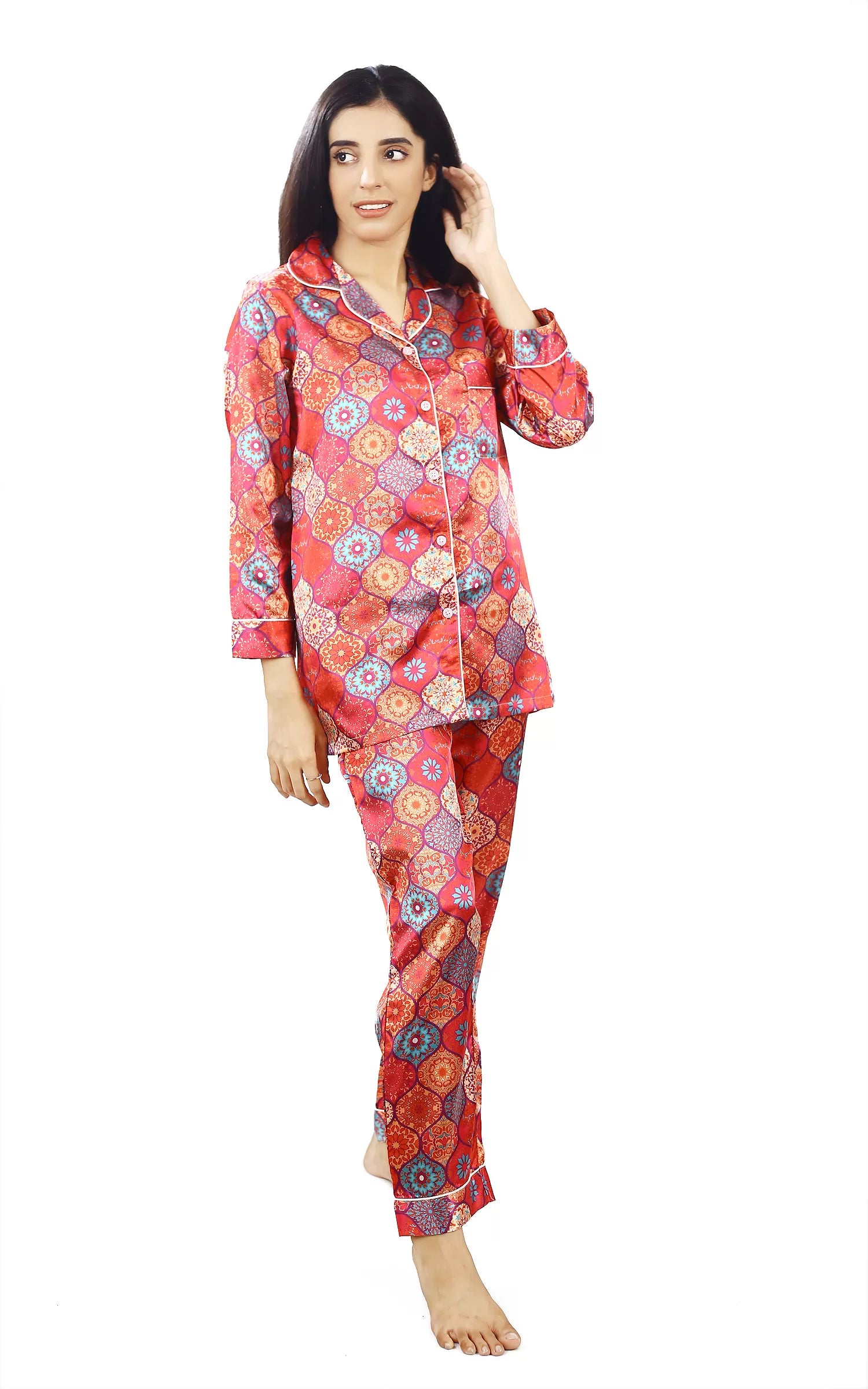 Valerie Nightwear Smoothy Satin Pajama set COMFORTABLE and BREATHABLE