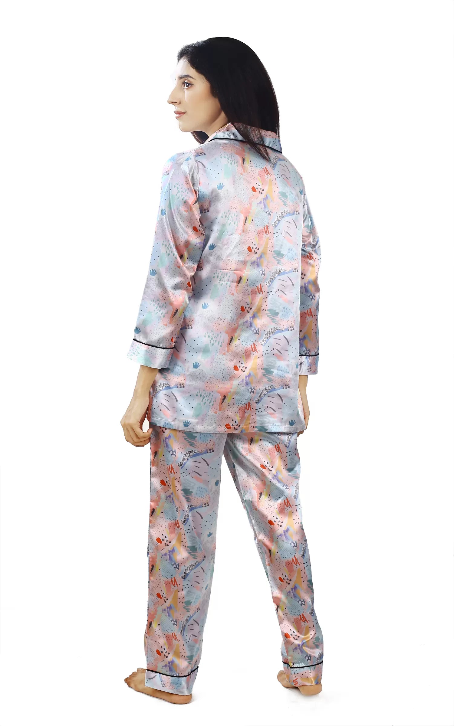 Valerie Nightwear Smoothy Satin Pajama set COMFORTABLE and BREATHABLE