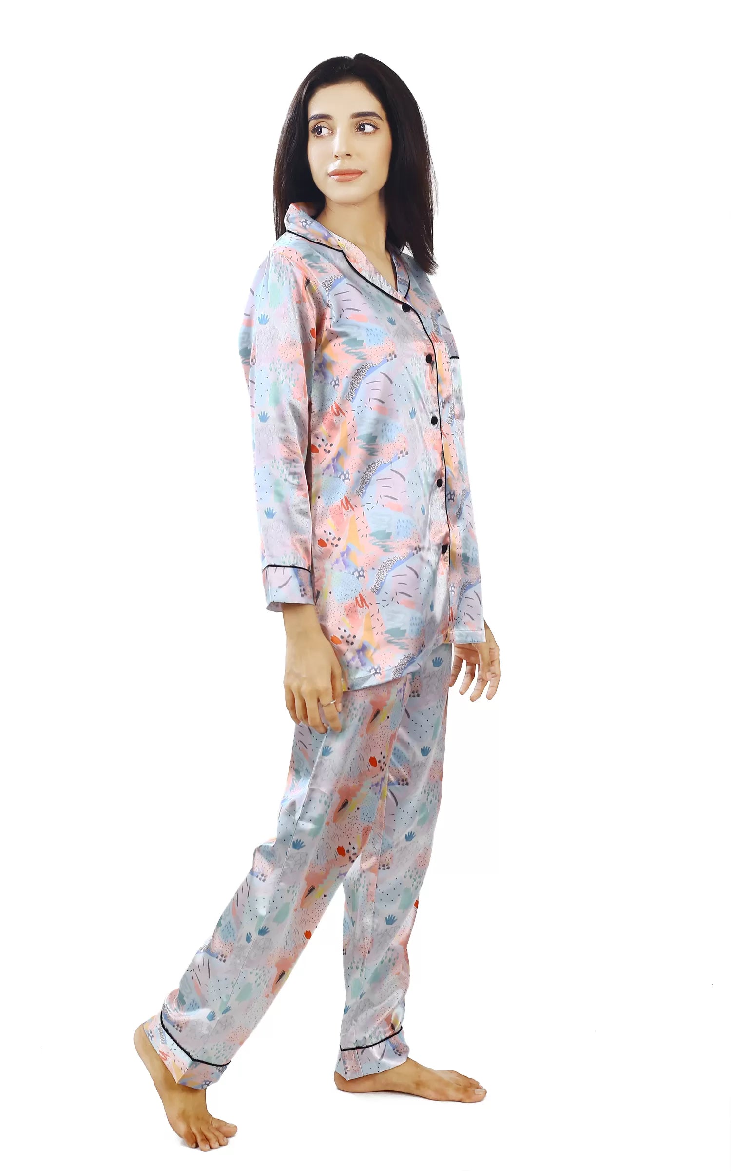 Valerie Nightwear Smoothy Satin Pajama set COMFORTABLE and BREATHABLE