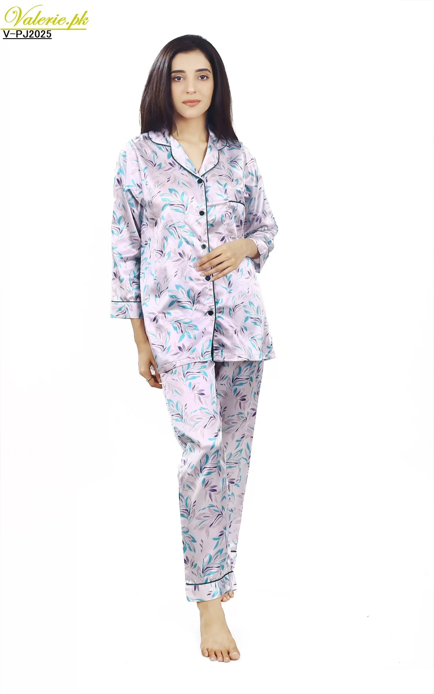 Valerie Nightwear Smoothy Satin Pajama set COMFORTABLE and BREATHABLE