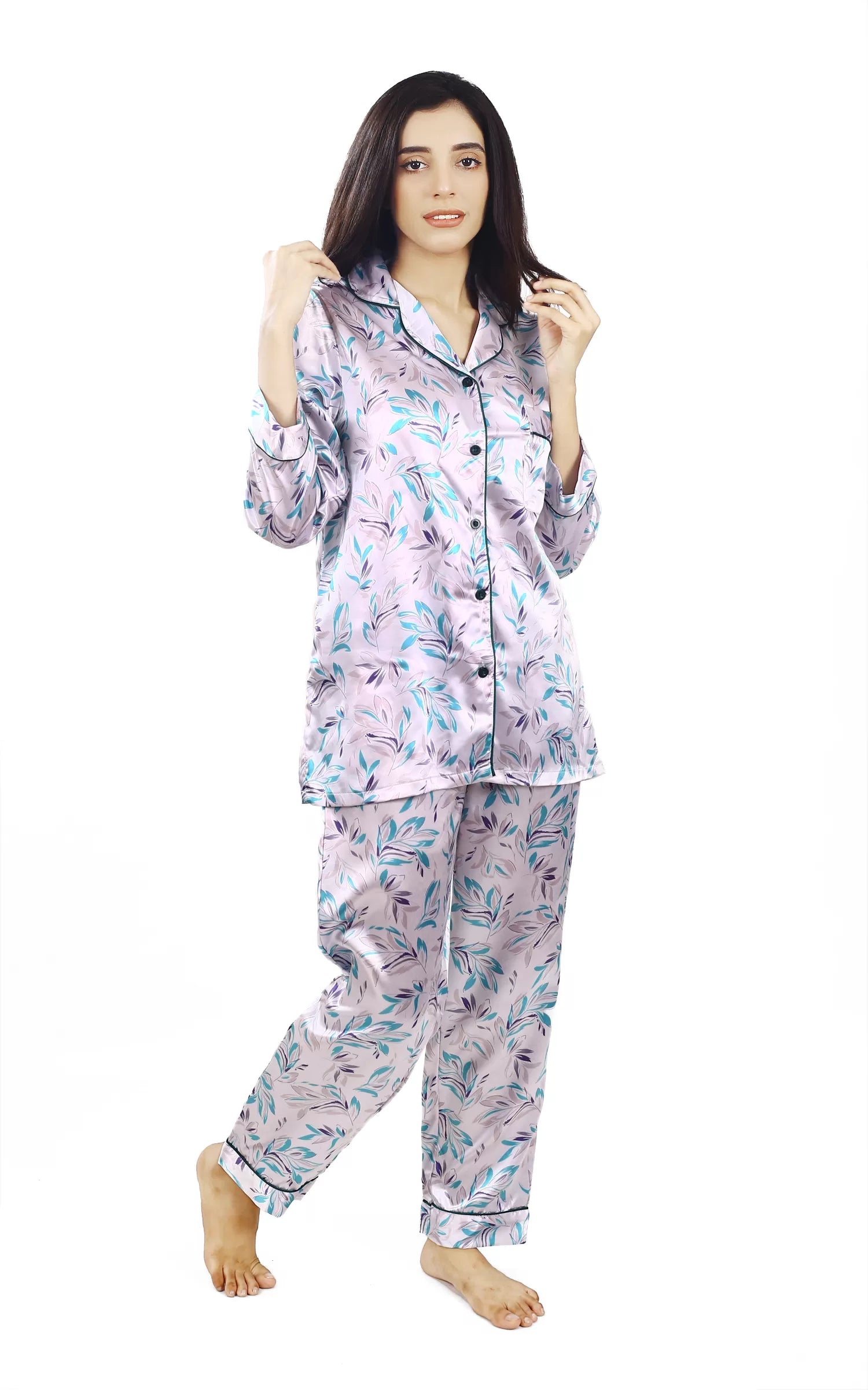 Valerie Nightwear Smoothy Satin Pajama set COMFORTABLE and BREATHABLE