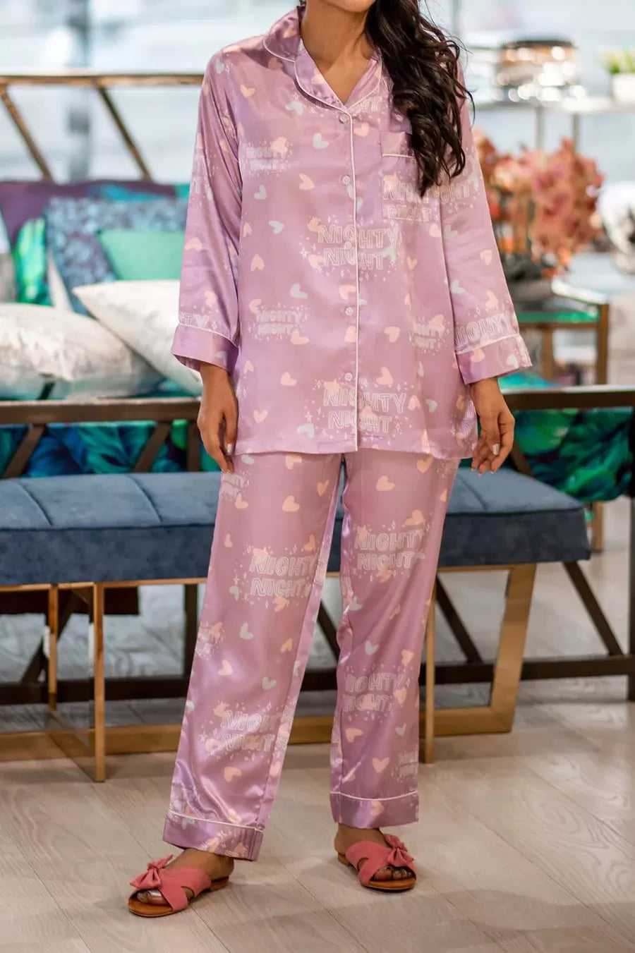 Valerie nightwear/sleepwear is designed for ultimate comfort and style. Our classic pajama set is updated in a smooth silky fabric. - Oshi.pk - Buy & Sell Online