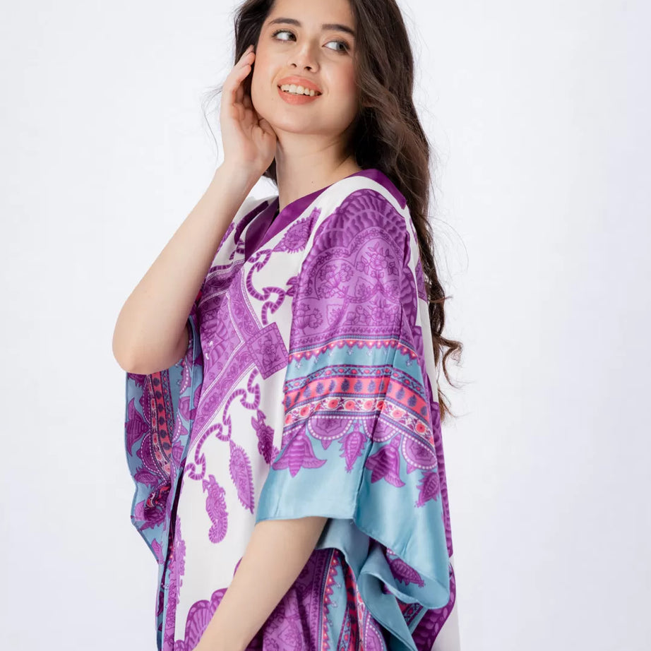 Valerie nightwear/sleepwear kaftan dress is specially designed for women who prefer a simple modern casual style - Oshi.pk - Buy & Sell Online