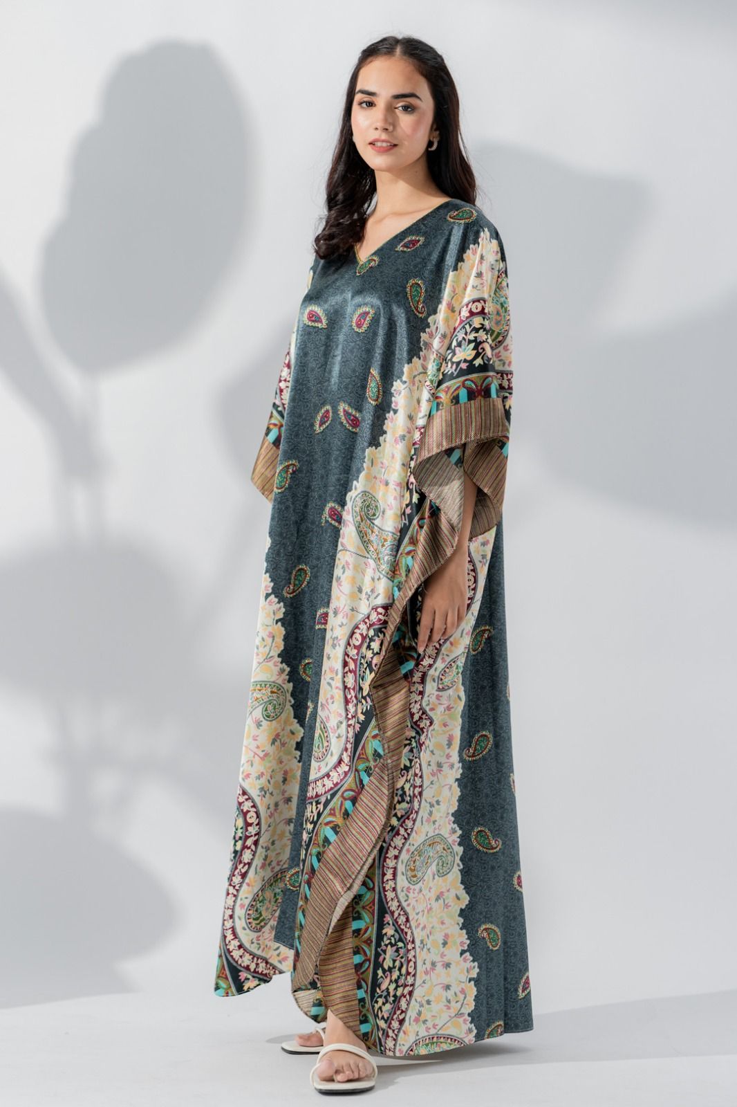 Valerie Silky Satin Caftan Women Night Dress - Oshi.pk - Buy & Sell Online
