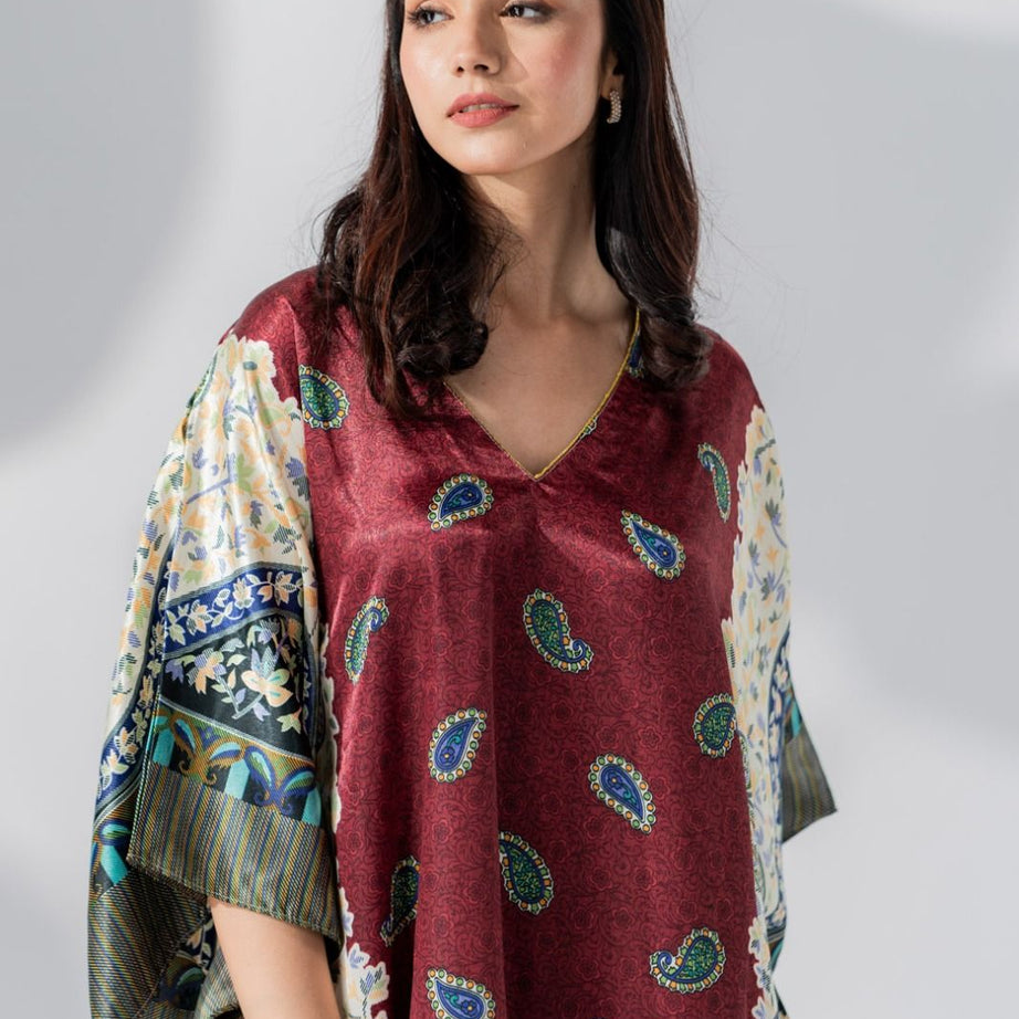 Valerie Silky Satin Caftan Women Night Dress - Oshi.pk - Buy & Sell Online