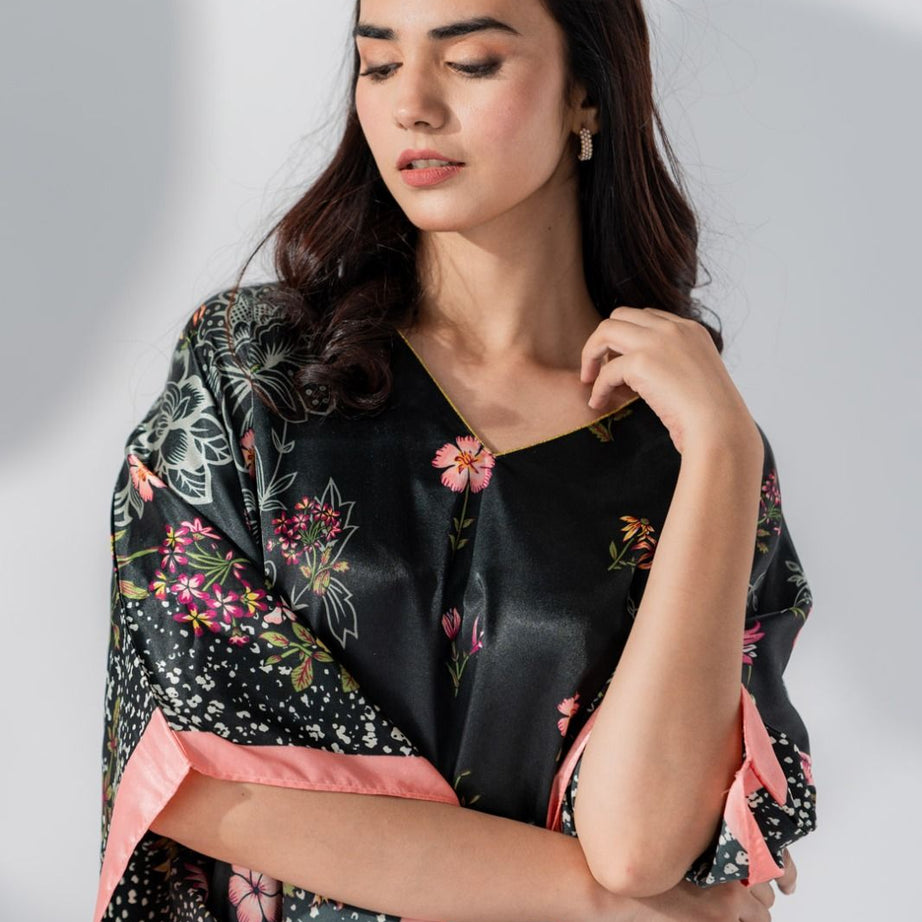 Valerie Silky Satin Caftan Women Night Dress - Oshi.pk - Buy & Sell Online