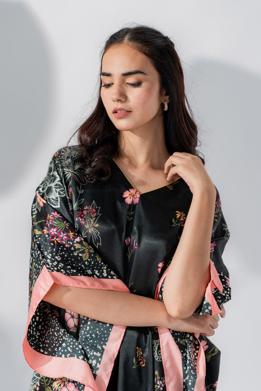 Valerie Silky Satin Caftan Women Night Dress - Oshi.pk - Buy & Sell Online