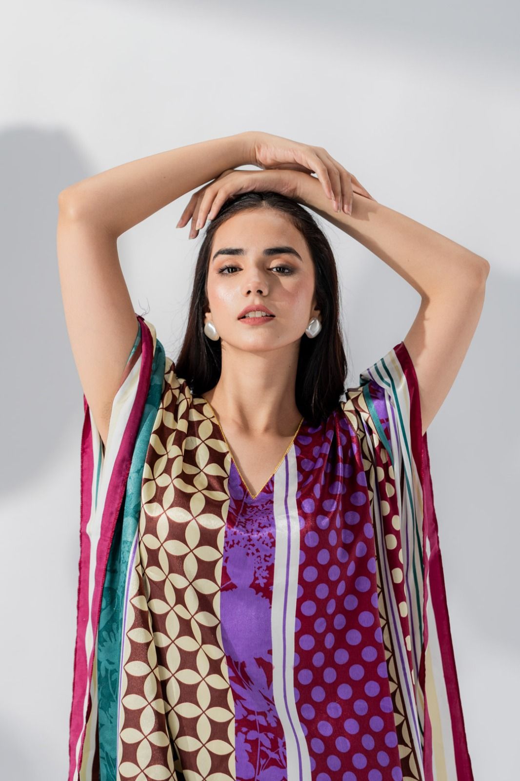 Valerie Silky Satin Night Wear Kaftan For Women Night Dress - Oshi.pk - Buy & Sell Online