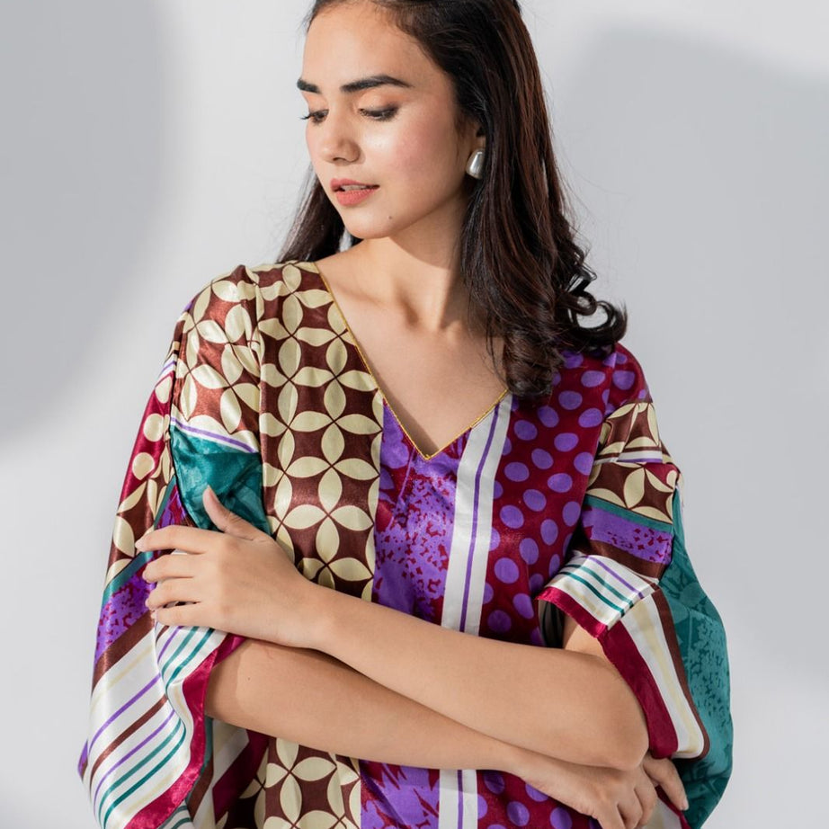 Valerie Silky Satin Night Wear Kaftan For Women Night Dress - Oshi.pk - Buy & Sell Online