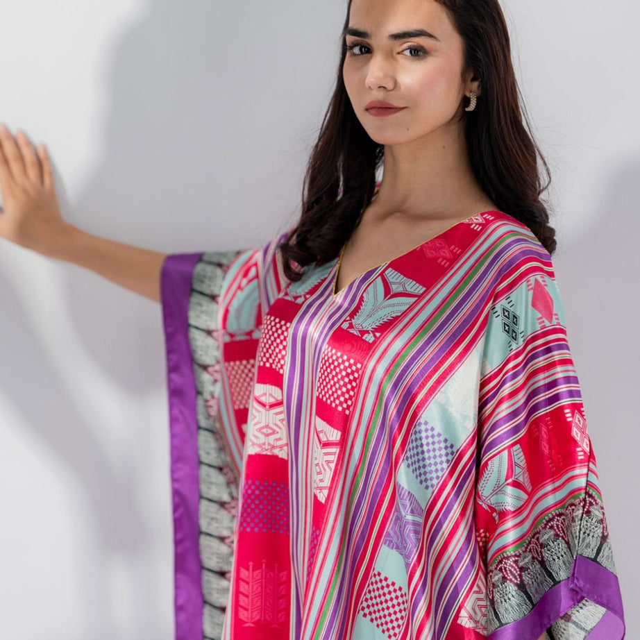 Valerie Silky Satin Night wear Caftan For Women Night Dress - Oshi.pk - Buy & Sell Online