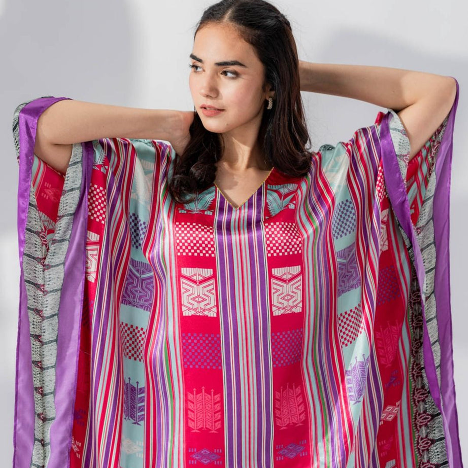 Valerie Silky Satin Night wear Caftan For Women Night Dress - Oshi.pk - Buy & Sell Online