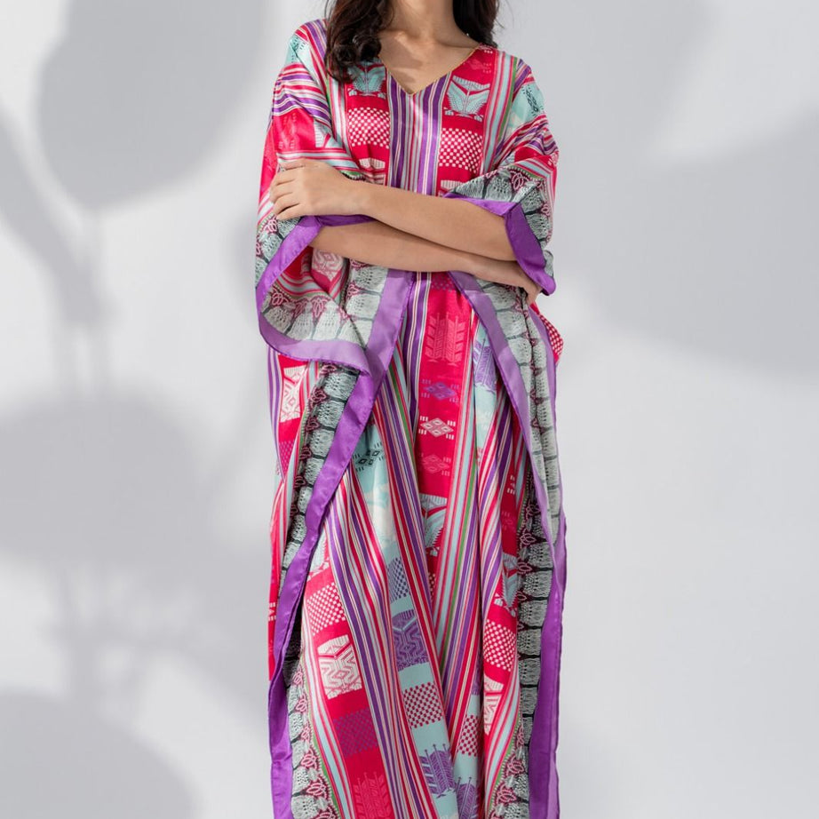 Valerie Silky Satin Night wear Caftan For  Women Night Dress