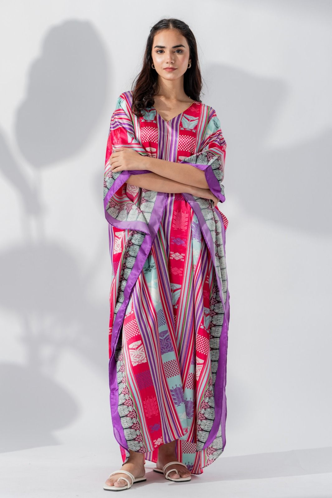 Valerie Silky Satin Night wear Caftan For Women Night Dress - Oshi.pk - Buy & Sell Online