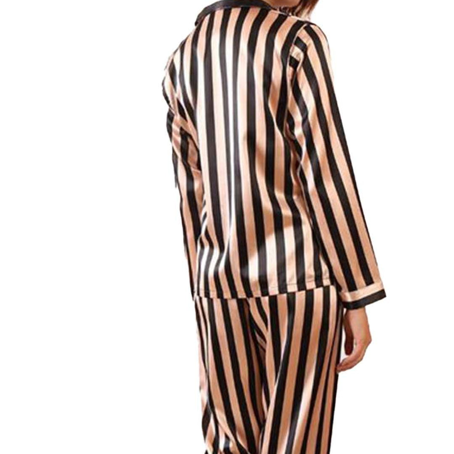 Valerie Women Soft Pajamas Set With Black Stripe pajama set - Oshi.pk - Buy & Sell Online