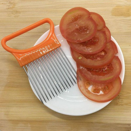 Vegetable Holder Stainless Steel Onion Fork Fruit Cutter Slicer - Oshi.pk - Buy & Sell Online