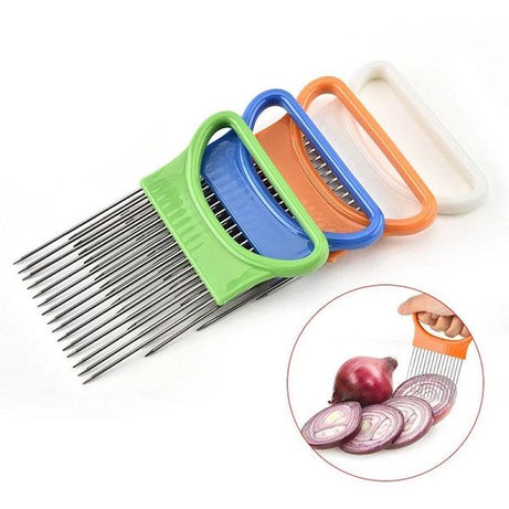 Vegetable Holder Stainless Steel Onion Fork Fruit Cutter Slicer - Oshi.pk - Buy & Sell Online
