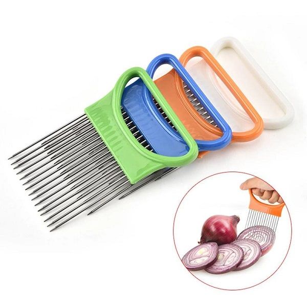 Vegetable Holder Stainless Steel Onion Fork Fruit Cutter Slicer - Oshi.pk - Buy & Sell Online