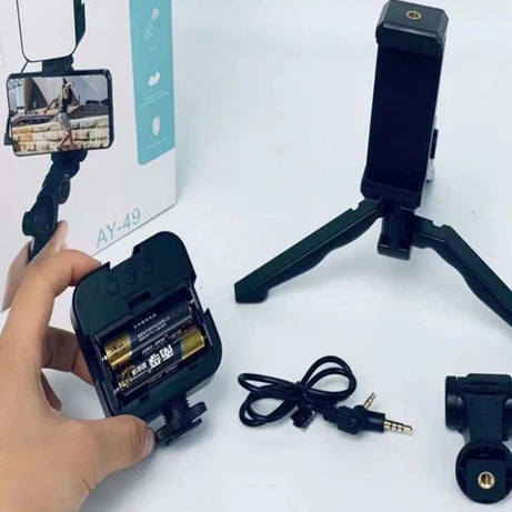 VLog Mobile Vlogging Kit, Video Making kit, with tripod stand, Microphone, Led Light, Mobile Holder ALL IN ONE Better Sound And Lighting - Oshi.pk - Buy & Sell Online