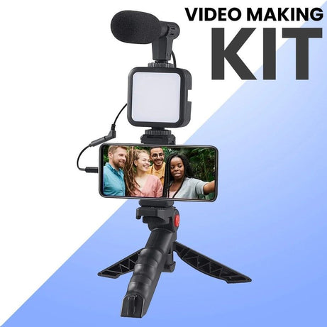 VLog Mobile Vlogging Kit, Video Making kit, with tripod stand, Microphone, Led Light, Mobile Holder ALL IN ONE Better Sound And Lighting - Oshi.pk - Buy & Sell Online