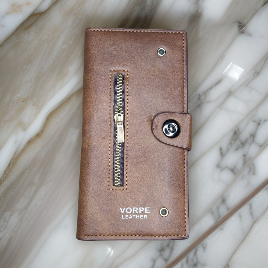 VORPE Men's Fashion Long Purse Soft Leather Waist Large Capacity Mobile Wallet - Oshi.pk - Buy & Sell Online