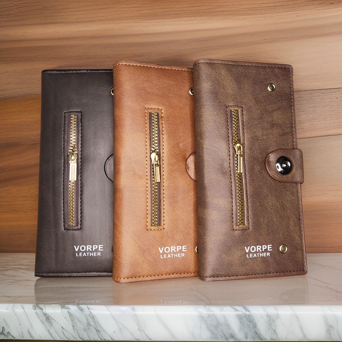 VORPE Men's Fashion Long Purse Soft Leather Waist Large Capacity Mobile Wallet - Oshi.pk - Buy & Sell Online