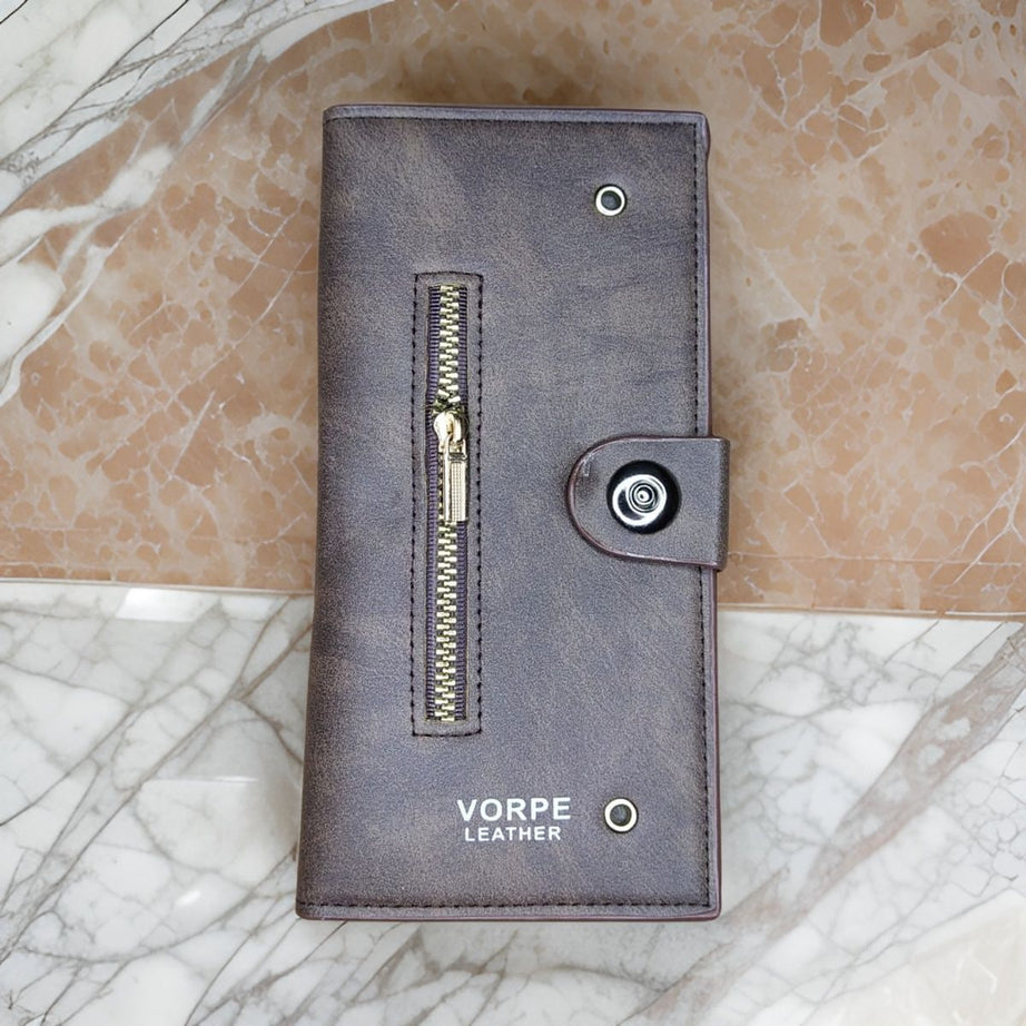 VORPE Men's Fashion Long Purse Soft Leather Waist Large Capacity Mobile Wallet - Oshi.pk - Buy & Sell Online