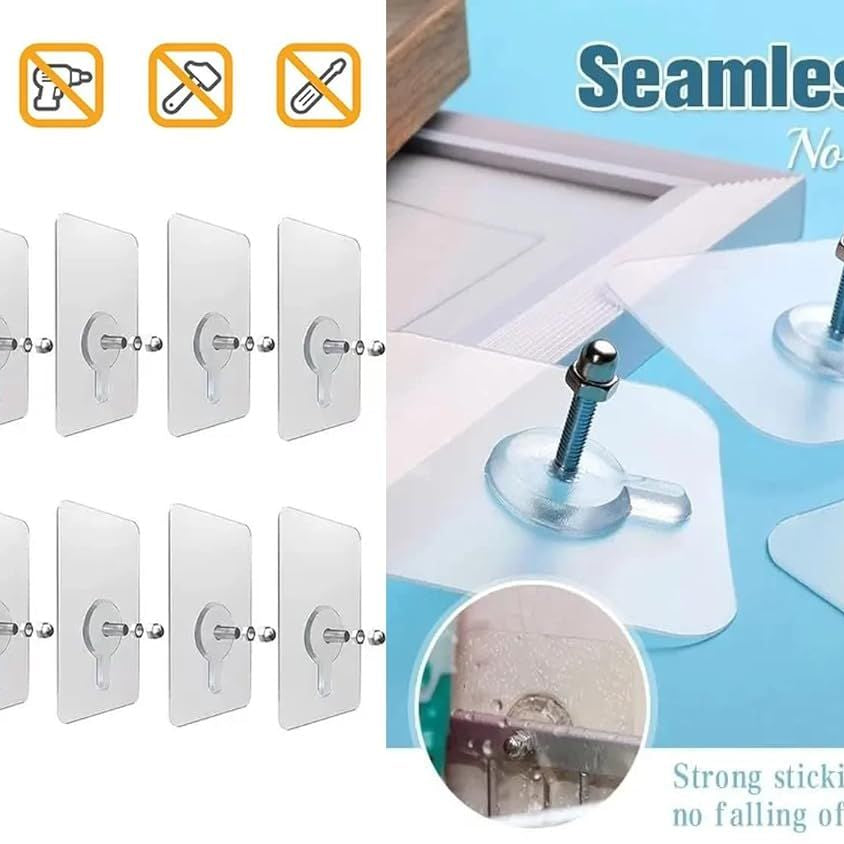 Wall Hooks for Hanging Strong, Adhesive Hooks for Wall Heavy Duty, self Adhesive Hook, Wall hangings 1 pack 10Pcs - Oshi.pk - Buy & Sell Online