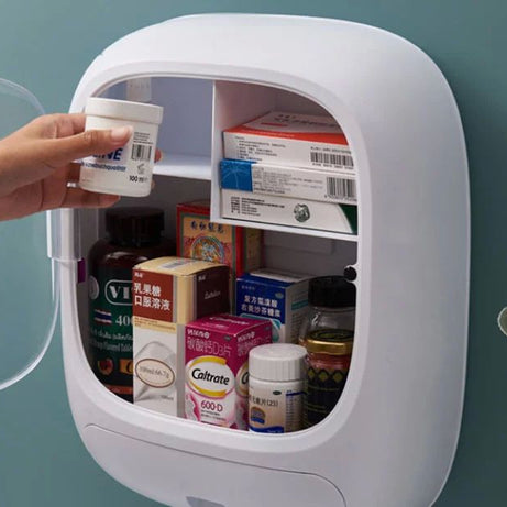 Wall-Mounted Cosmetic Storage Box Perforation-Free Bathroom Toilet Skin Care Products Dust-Proof Wall-Mounted Shelf - Oshi.pk - Buy & Sell Online