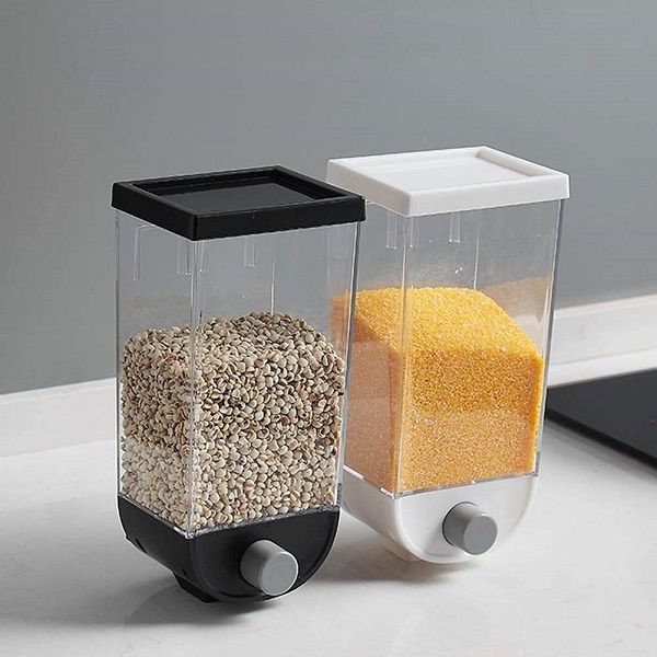 Wall Mounted Grain Dispenser Food Snack Storage Box Clear 1000ml - Oshi.pk - Buy & Sell Online