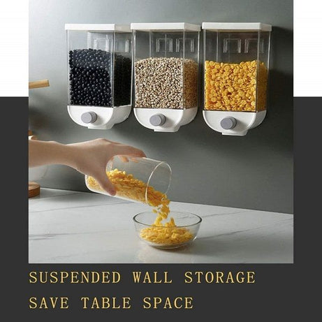 Wall Mounted Grain Dispenser Food Snack Storage Box Clear 1000ml