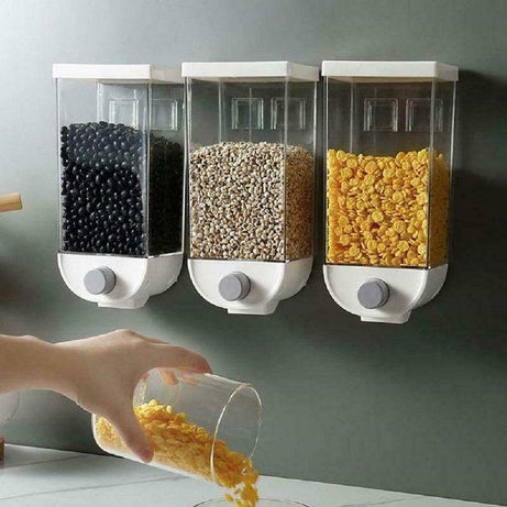 Wall Mounted Grain Dispenser Food Snack Storage Box Clear 1000ml - Oshi.pk - Buy & Sell Online