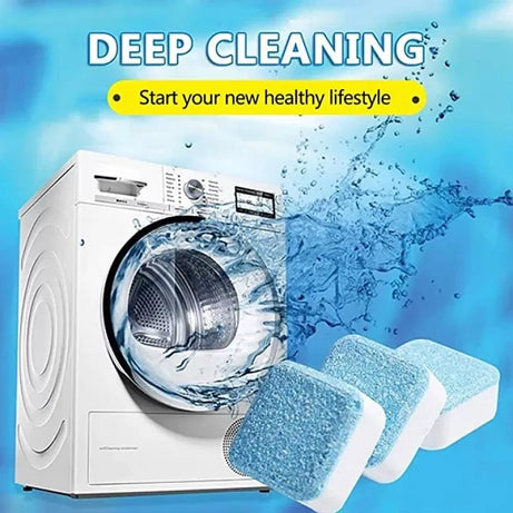 Washing Machine Cleaning Tablets 12PCS Washing Machine Cleaner Bacteria Remover Cleaning Detergent Tablets Laundry Expert Deep Cleaner Odor Removal - Oshi.pk - Buy & Sell Online