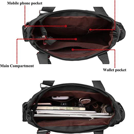 Waterproof Nylon Multi Pocket Shoulder Bags For Women, black - Oshi.pk - Buy & Sell Online