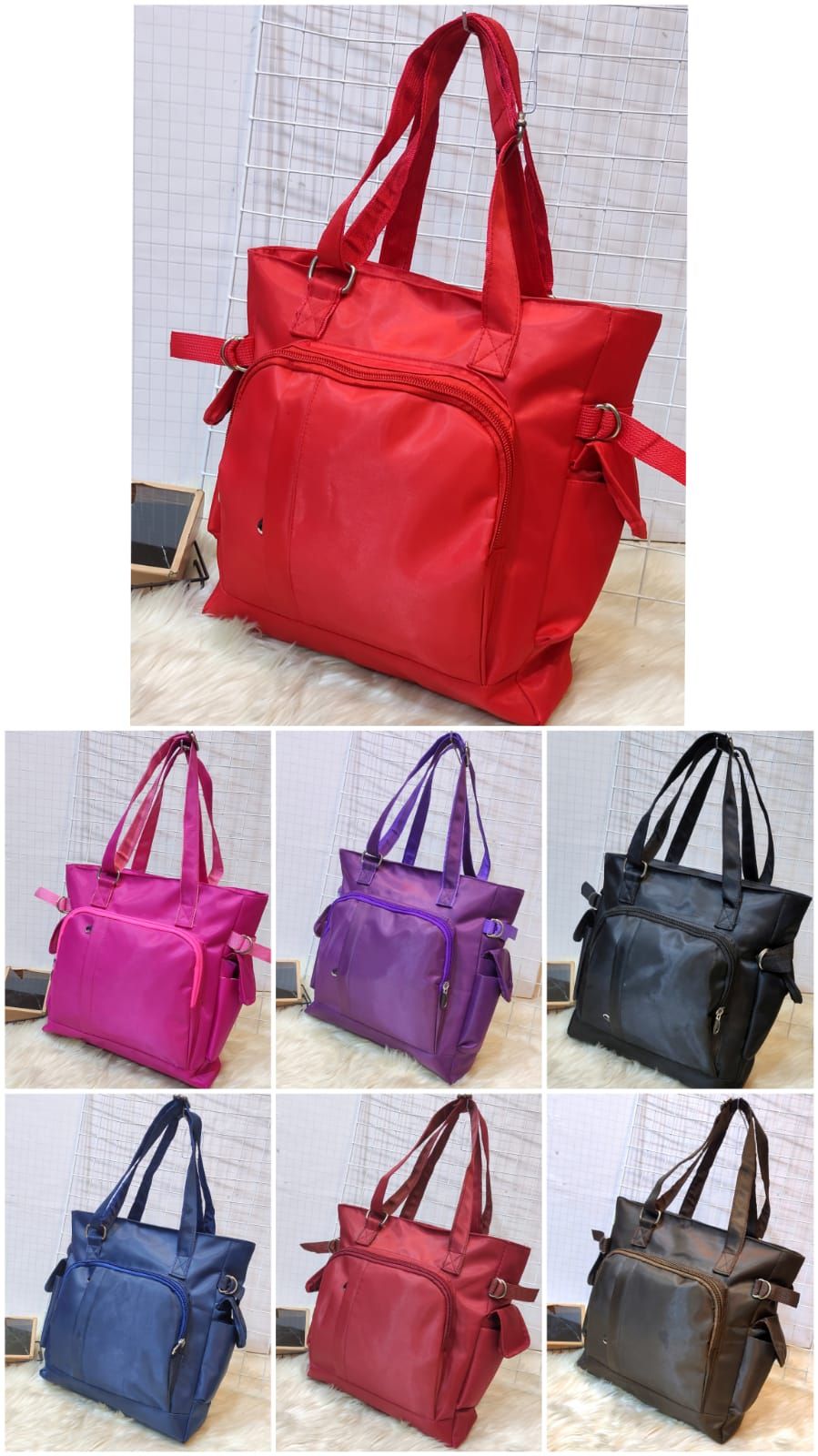 Waterproof Nylon Multi Pocket Shoulder Bags For Women,maroon - Oshi.pk - Buy & Sell Online